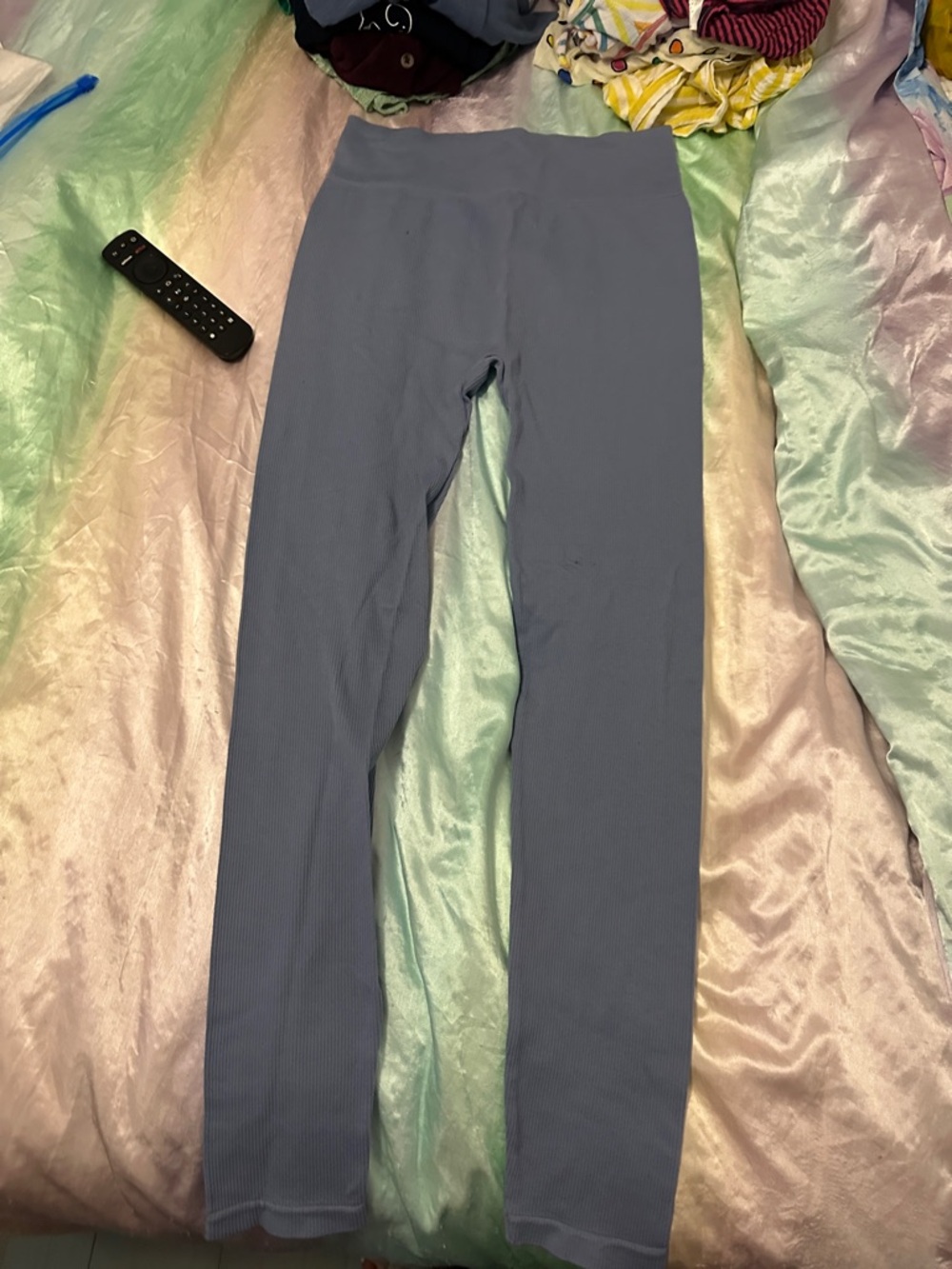 Women's Ribbed Leggings - Dusty Blue